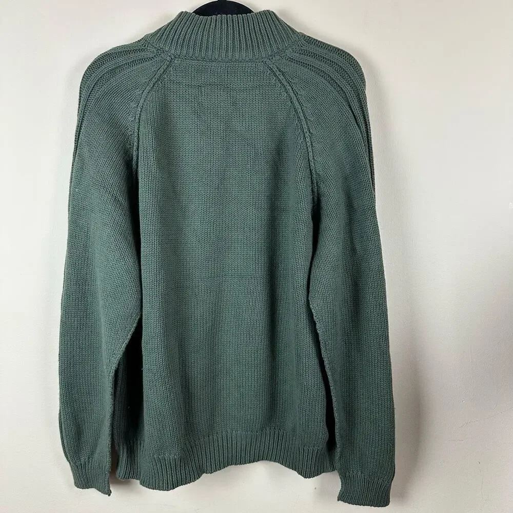 The Territory Ahead Cashmere Blend Henley Mock Neck Sweater Snap Reverse Mens XL